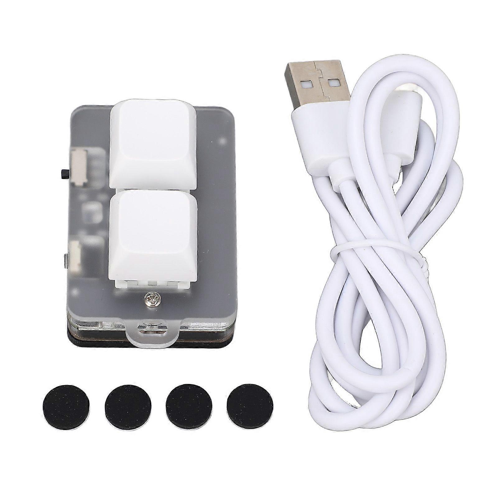 2 Key Keyboard USB C Wired Bluetooth Connection Blue Switch Programmable Macro Mini Mechanical Keypad with RGB Light