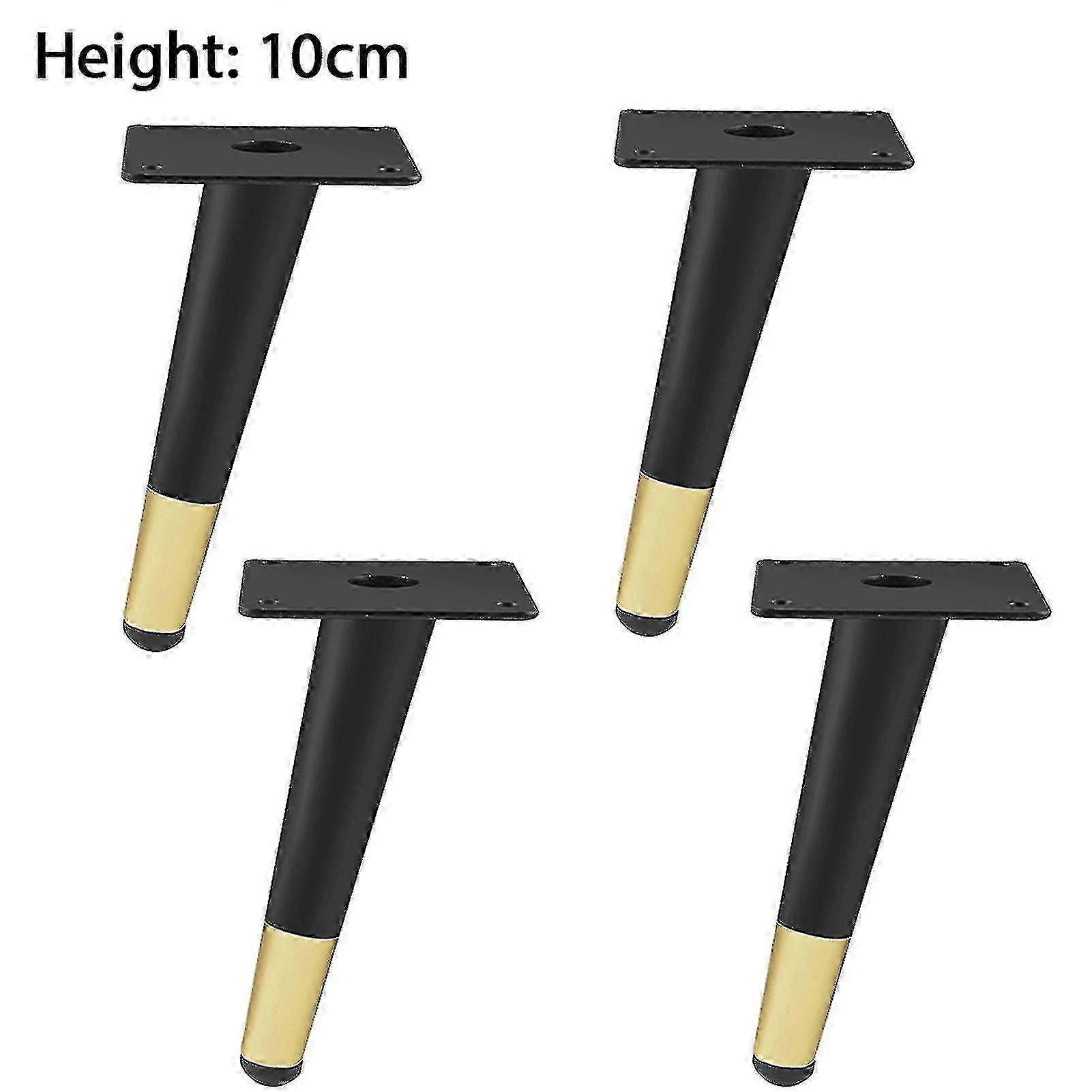 4pcs家具の足鉄R-テーブル用テーパード家具脚-yogu-10cm4PCS-ブラックゴールド