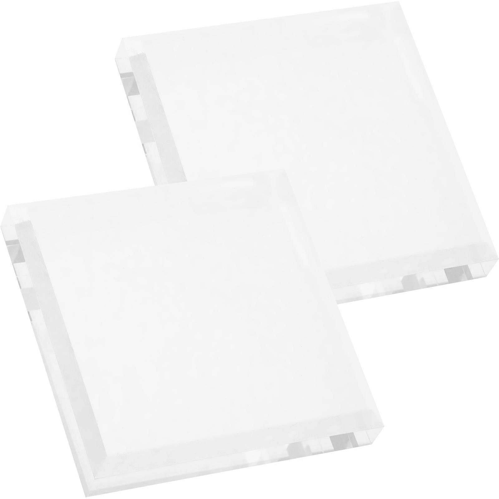 2Pcs Clear Acrylic Display Block for Cosmetics and Jewelry