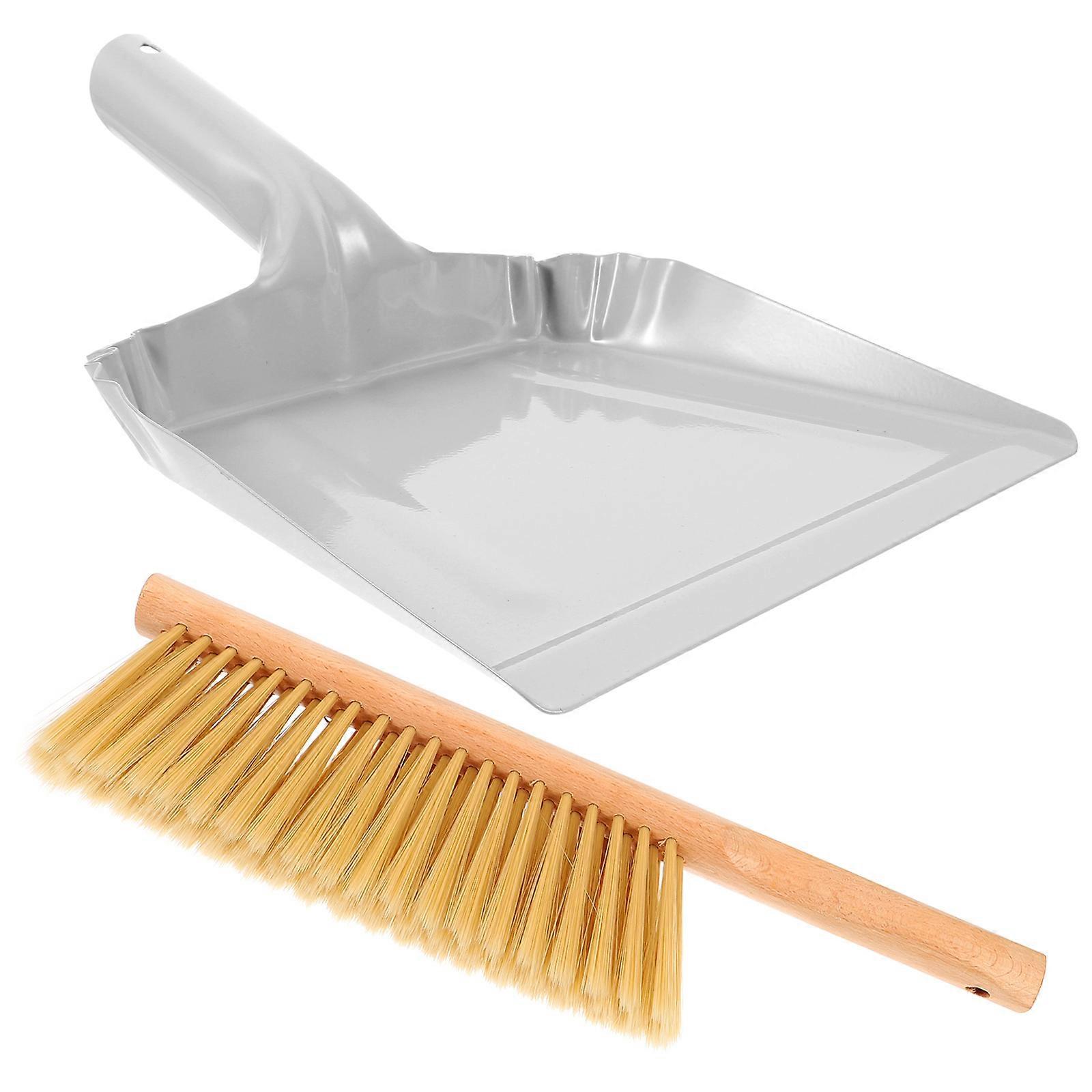 Wooden Hand Broom and Dustpan Set with Soft Bristles for Bed, Sofa, and Furniture Cleaning – Lightweight and Portable Sweeping Tool