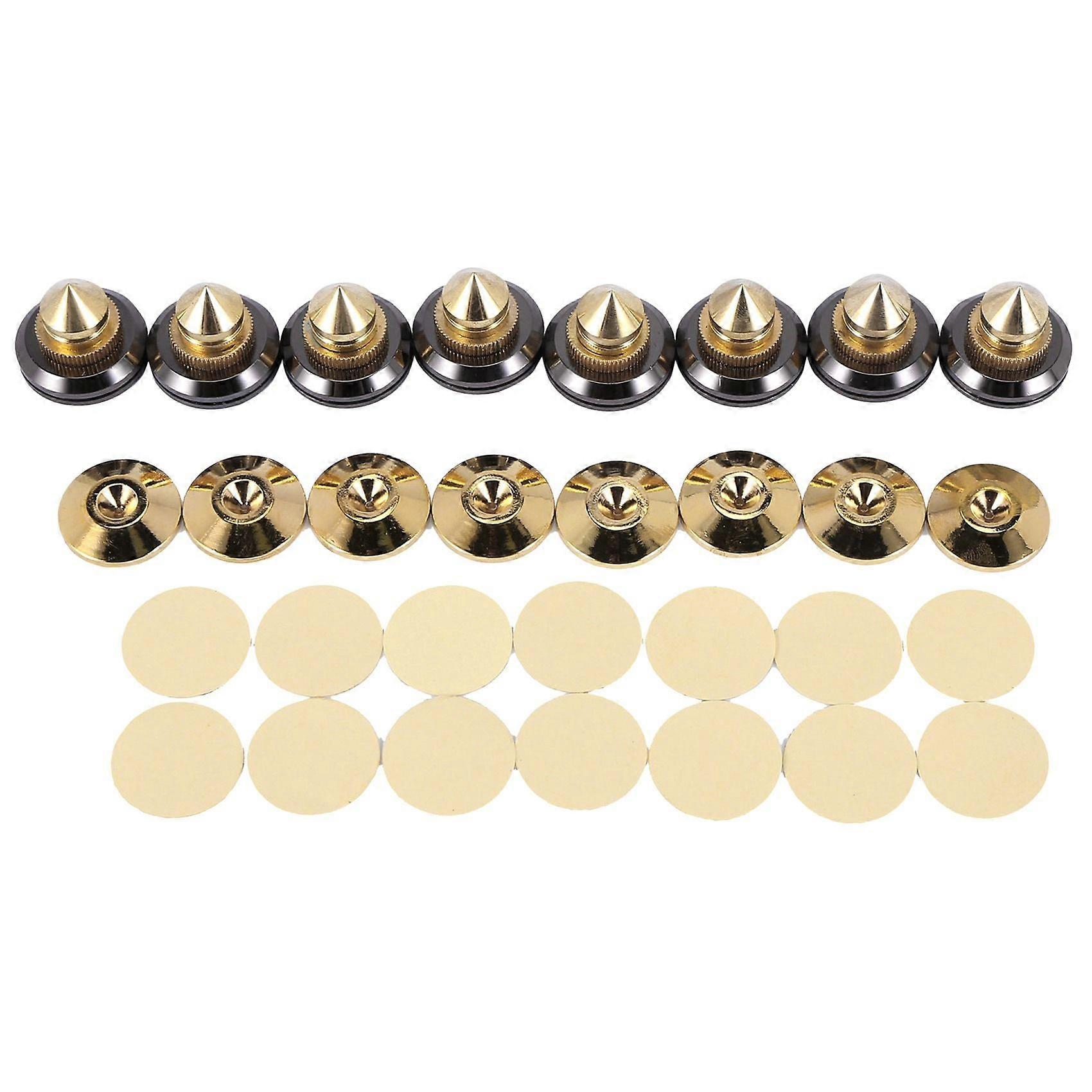 8 Set Golden-Plated Speaker Spikes, Speaker Stands CD Audio Subwoofer Amplifier Turntable Isolation