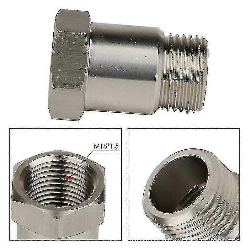 deuce Pcs M18x1.5 Adattatore filettato in acciaio inossidabile, adattatore sensore di ossigeno Ossigeno O2