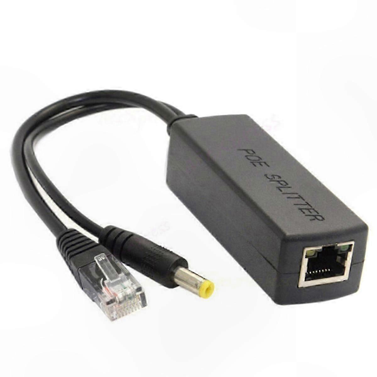 12V DC Power over Ethernet Splitter 10/100/1000Mbps Gigabit Mini POE Adapter IEEE 802.3af-Compatible for IP Camera Devices