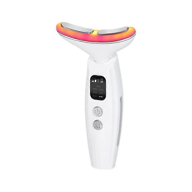 Advanced Facial Toning Device - 2024 Beauty Instrument with 455C Heat, 7 Color Light, and 3 Massage Modes(White)