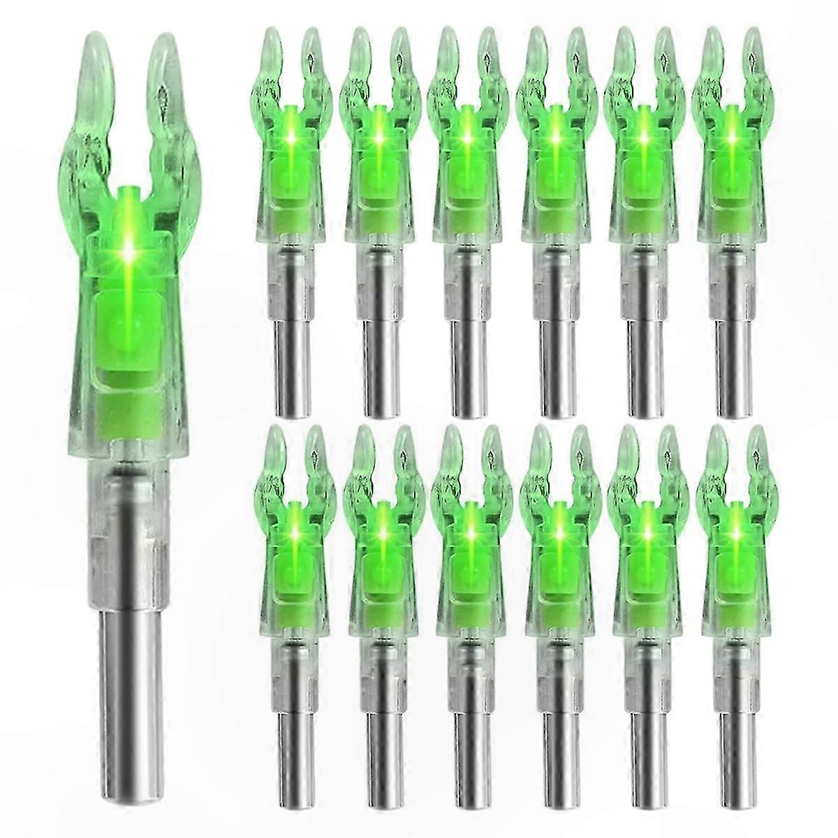 12 Pack Illuminated Arrow Nocks with .204 Inner Diameter, Bright Visibility Lighted Nocks for Archery