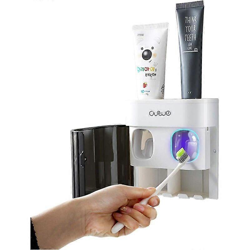 Automatic Toothpaste Dispenser, Multifunctional Wall Mounted Toothbrush Holder