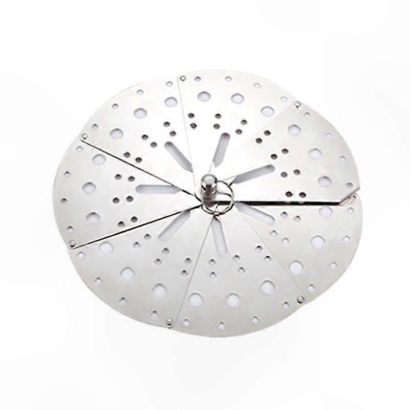 Adjustable Stainless Steel Pot Cover with Steaming Rack for Overflow Prevention and Simmering Control