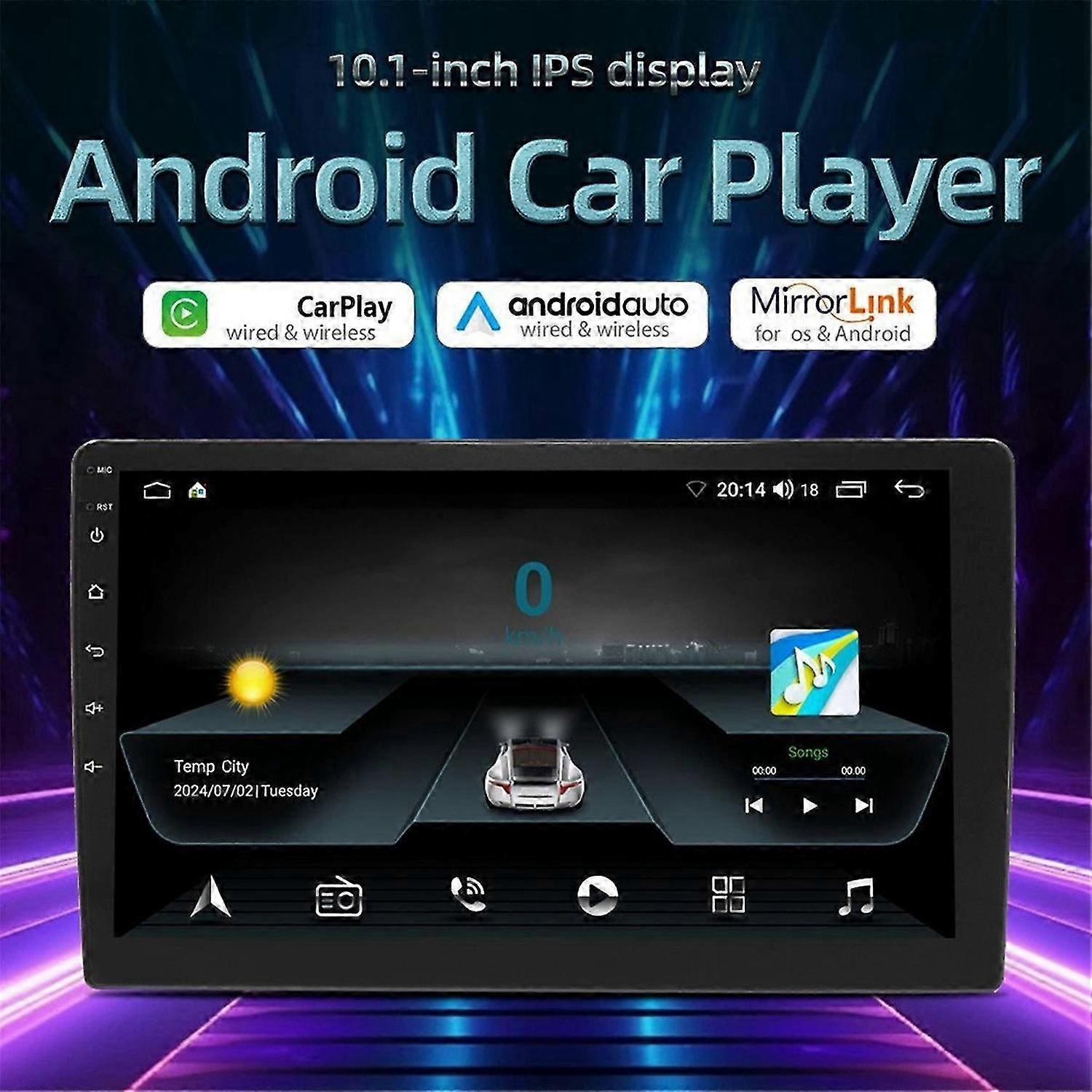Car 10.1 Inch Bluetooth Portable Screen GPS Navigation Display Wireless Carplay Android Auto MP5 Pla