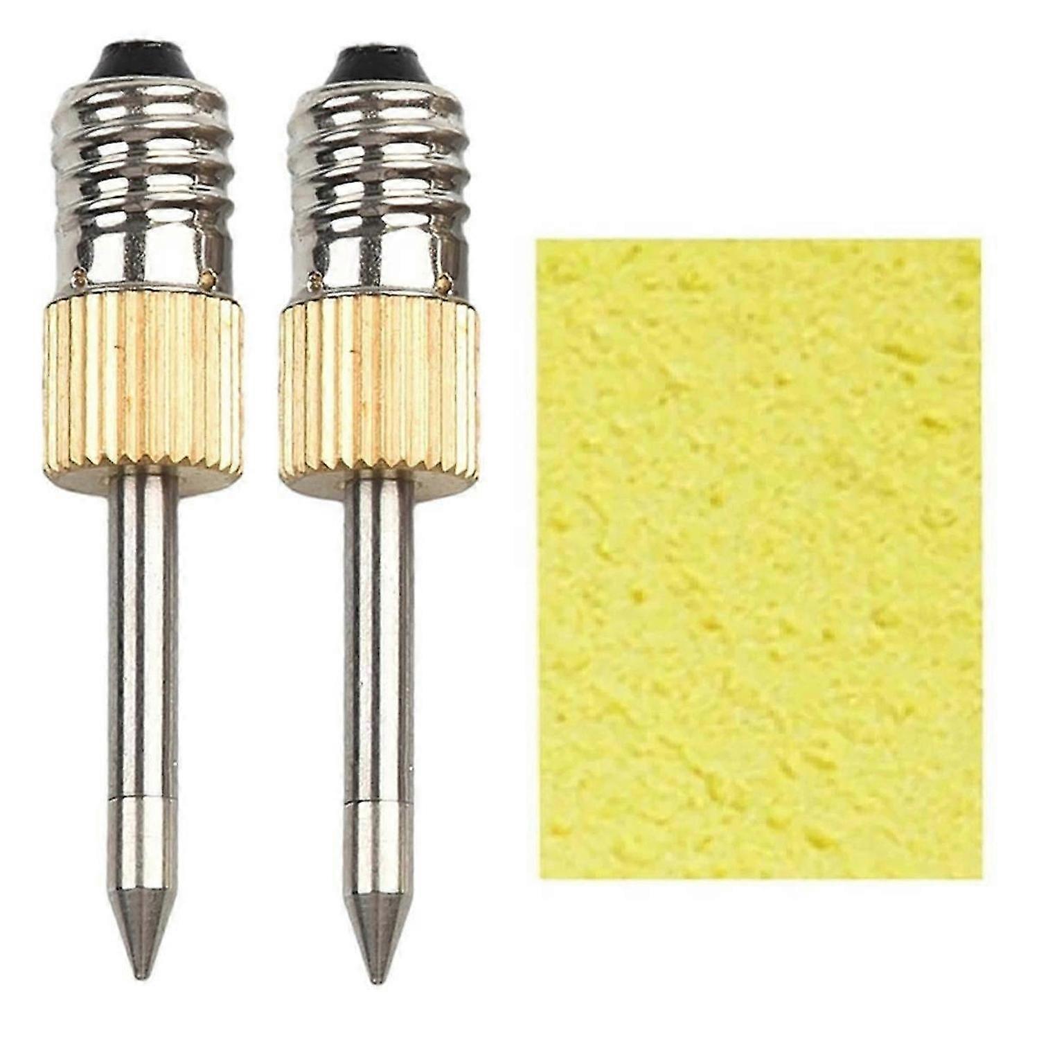2 Pcs Soldering Iron Tip with Sponge E10 Interface Welding Tips USB Soldering Tip Soldering Tools Set B Type