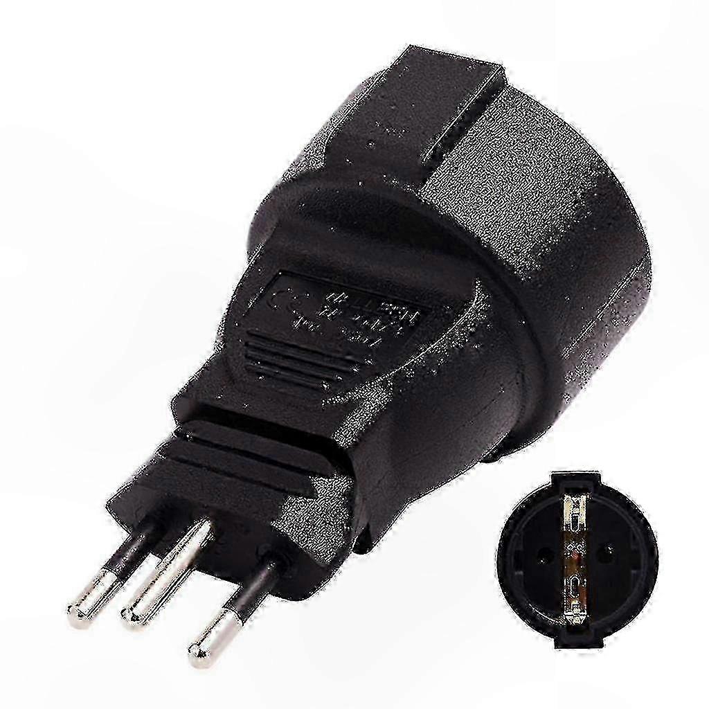 Swiss 3-Pin Round Male to Female Power Adapter, 16A 250V EU Standard