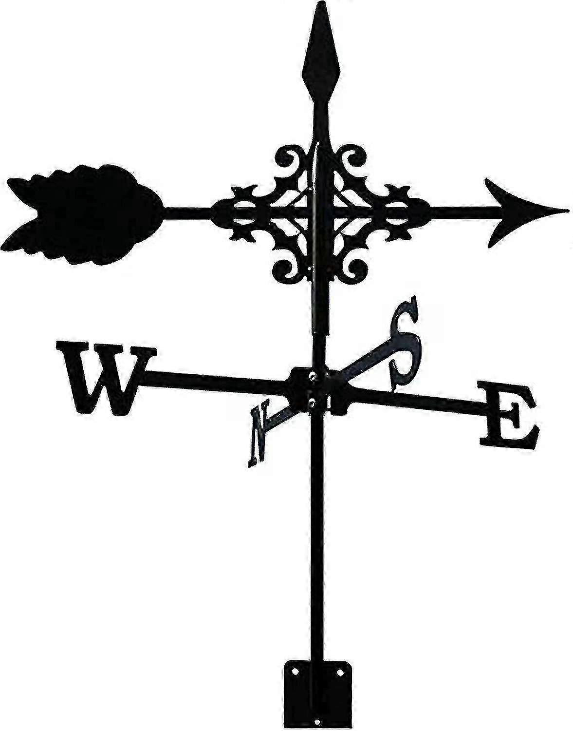 H-stake weathervane for garden wind measurement, 35x50cm metal arrow wind direction indicator