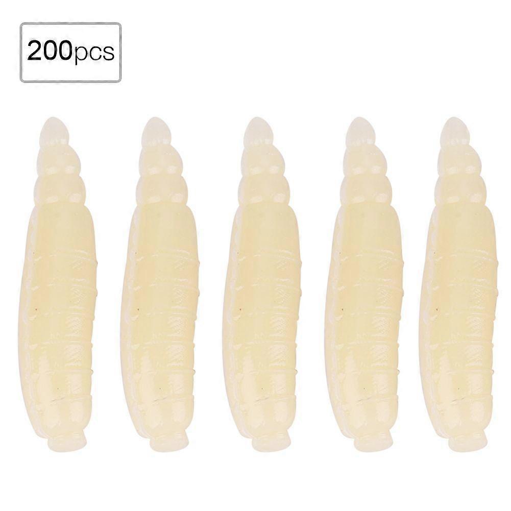 200pcs 17mm Small Artificial Maggot Grub Soft Lure LifE like Worms Fishing Baits