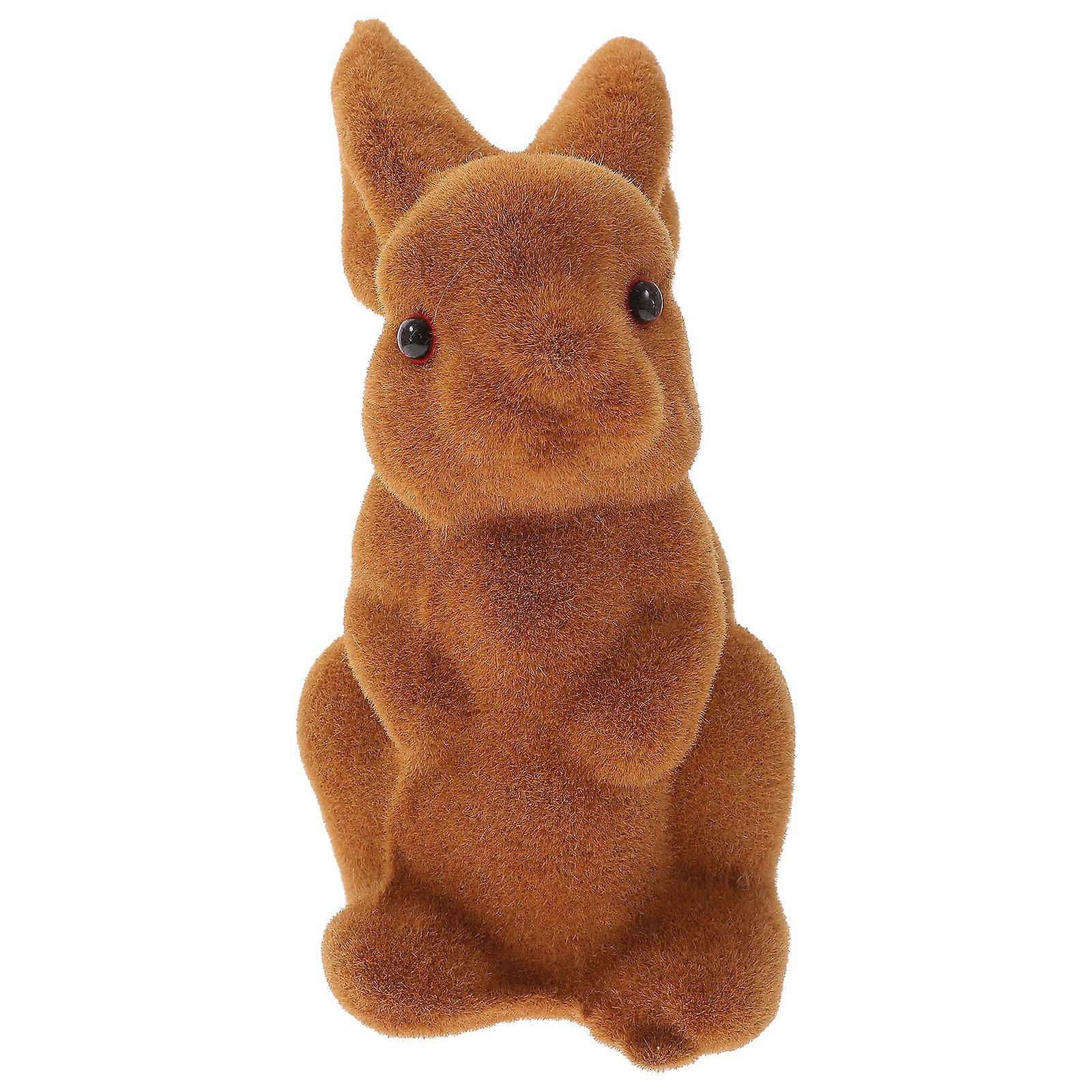 Rabbit Figurine Easter Bunny Decor for Desktop Use 5Pcs Light Brown