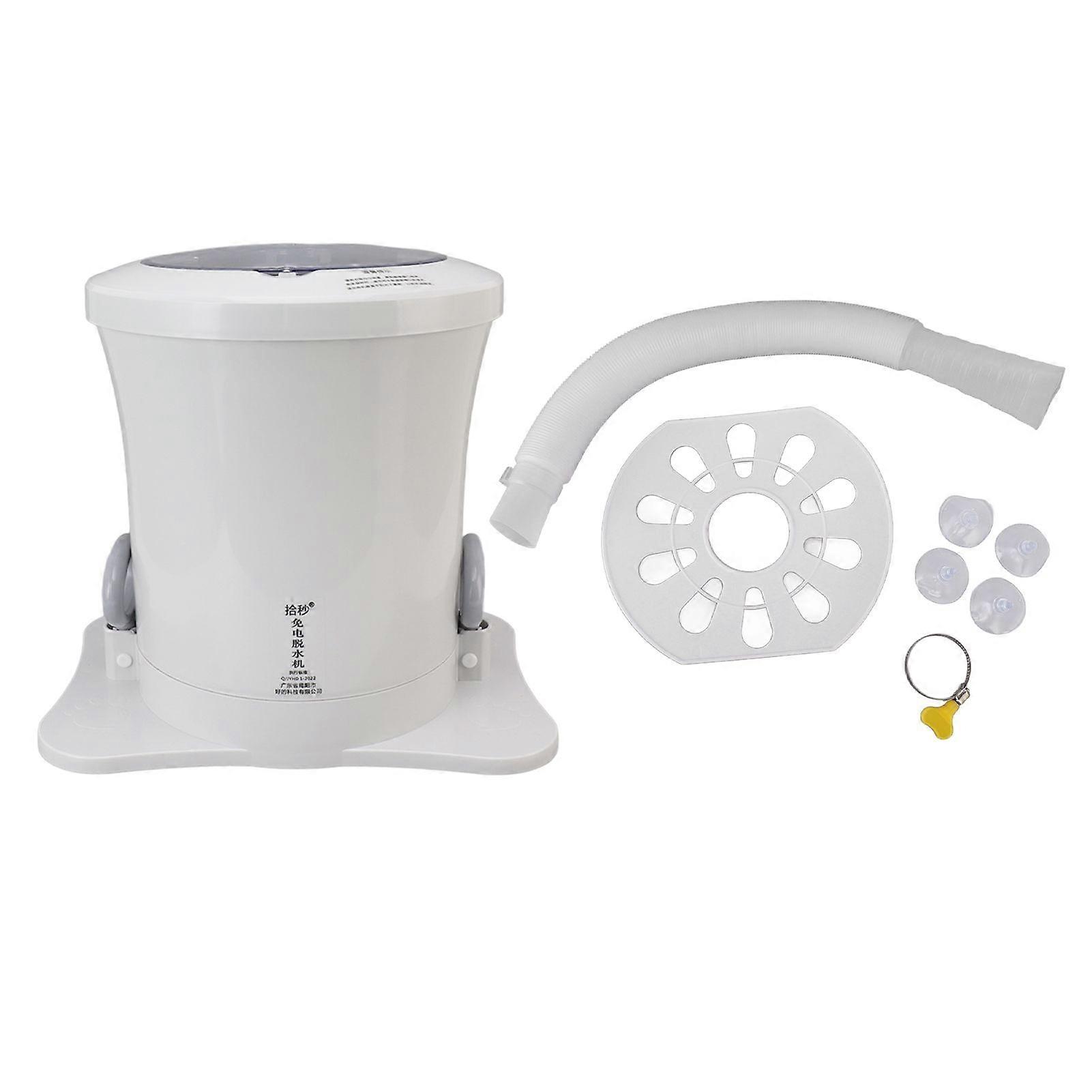 Manual Dewatering Machine Hand Pull Rope Electric Free 2500RPM Clothes Dehydrator for Dormitory White