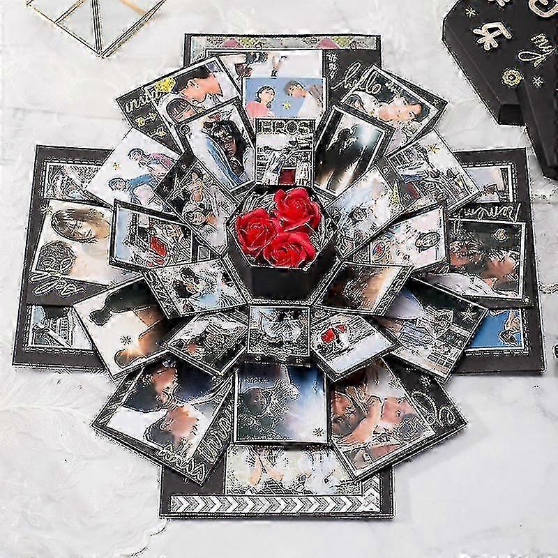 Το λεύκωμα φωτογραφιών diy κιβωτίων εκπλήξεων για τα οικογενειακά δώρα γενεθλίων βιβλίων μνήμης diy εργαλείων αγάπης