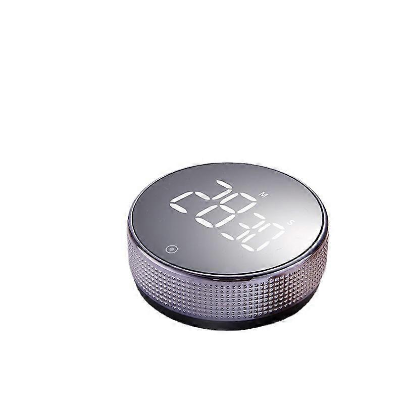 Kitchen Timer Digital Timer with Stopwatch and Countdown Function Aluminum Alloy Housing 2 Display Screen Modes 3 Adjustable Volume Levels Silver，Oi