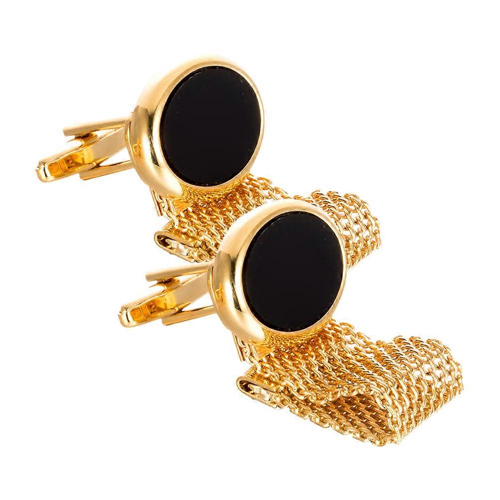 Golden Metal Buttons Coat Buttons for Crafts 2Pcs with Chain