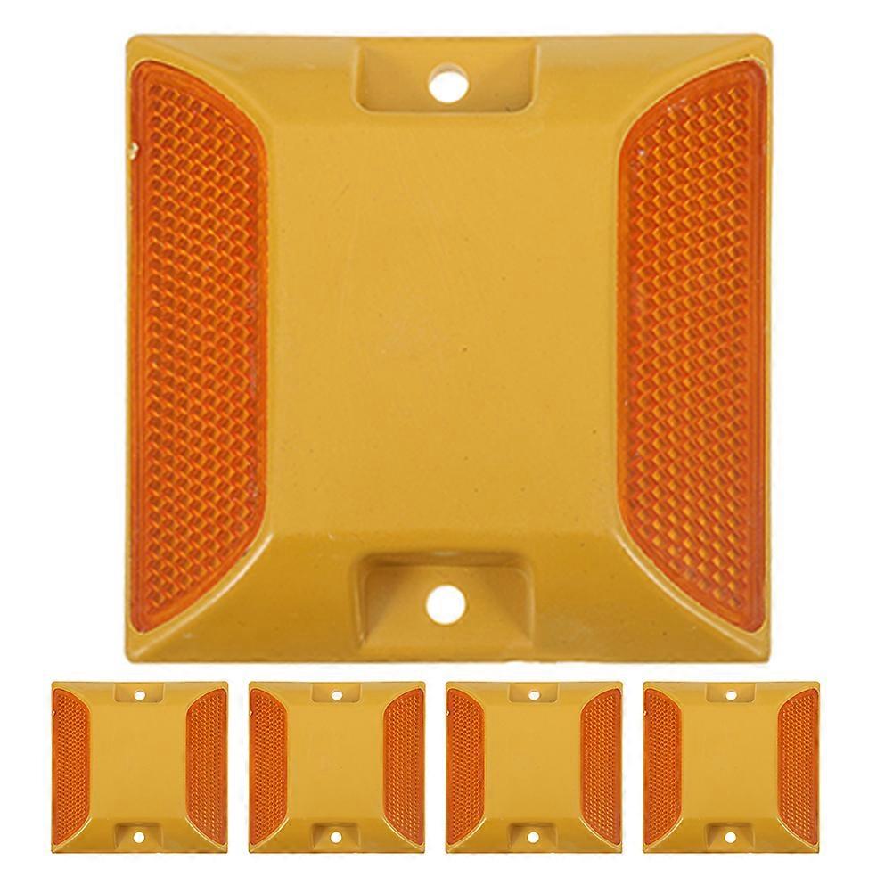 High Visibility Reflective Road Markers for Urban Roads and Highways Durable Plastic Yellow Use 5Pcs