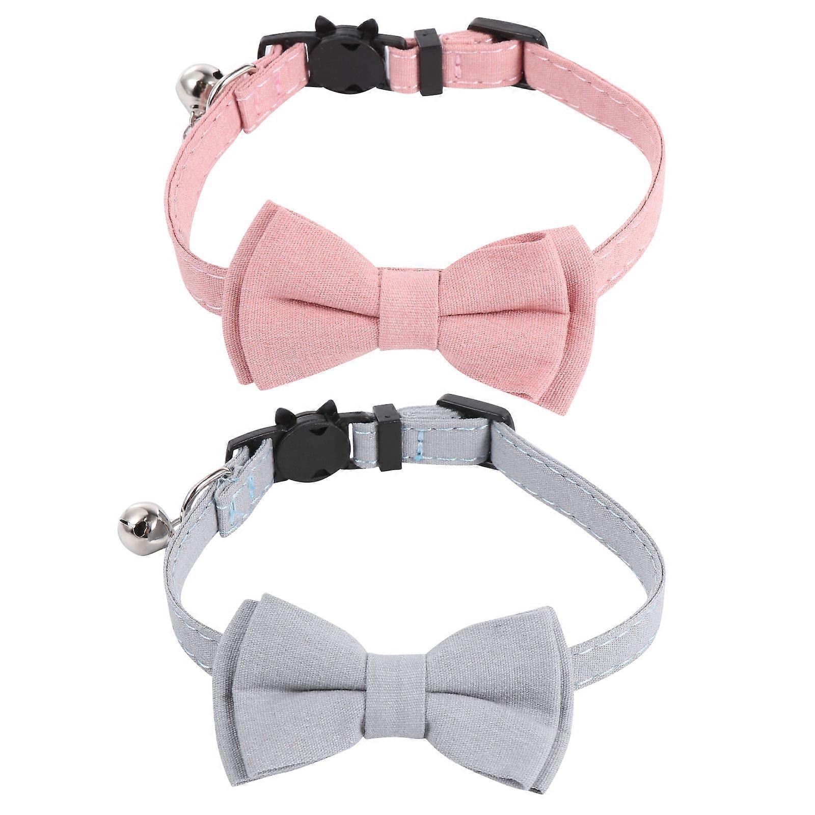 Pet Collar Cat Collar Adjustable with Bell 2Pcs for Daily Use