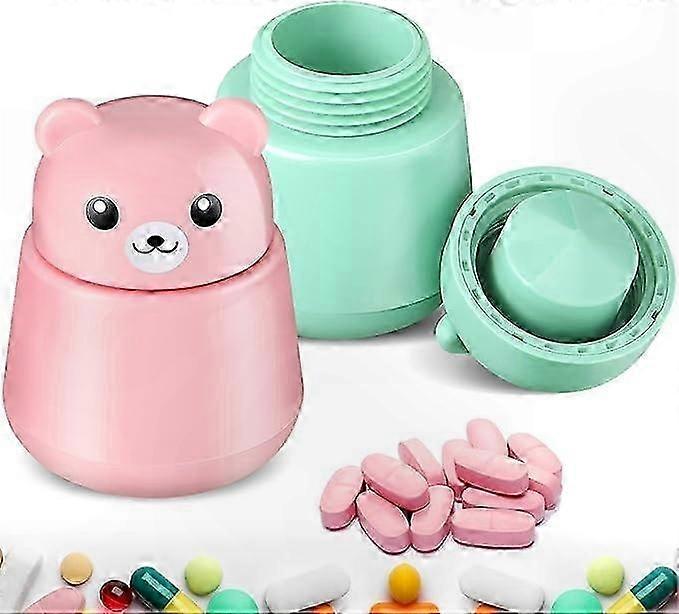 Portable Pink Pill Grinder with Travel Case for Vitamins and Tablets