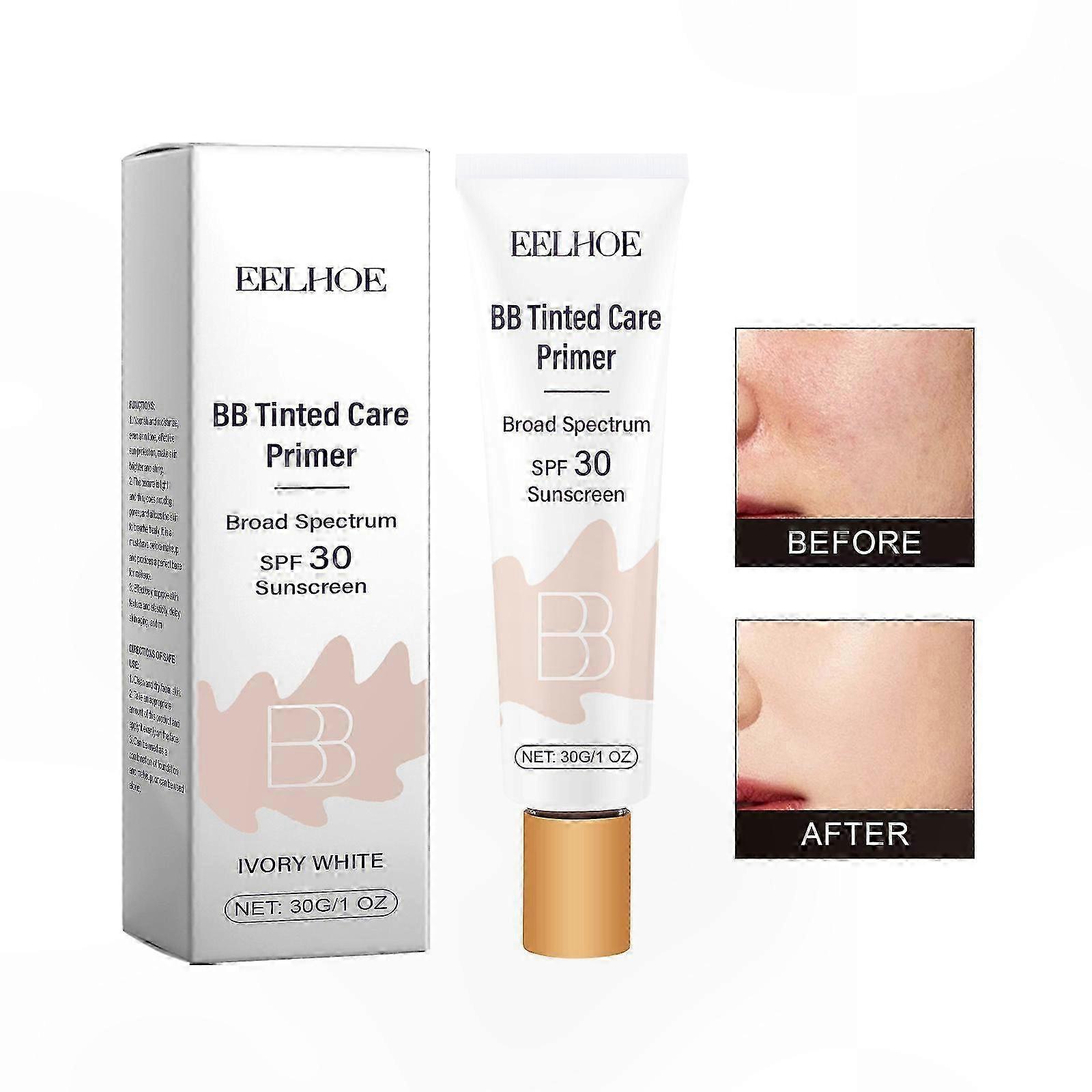 Tinted Moisturizer with SPF 30, Oil-Free Lightweight Primer, Full Coverage, Natural Finish for All Skin Types