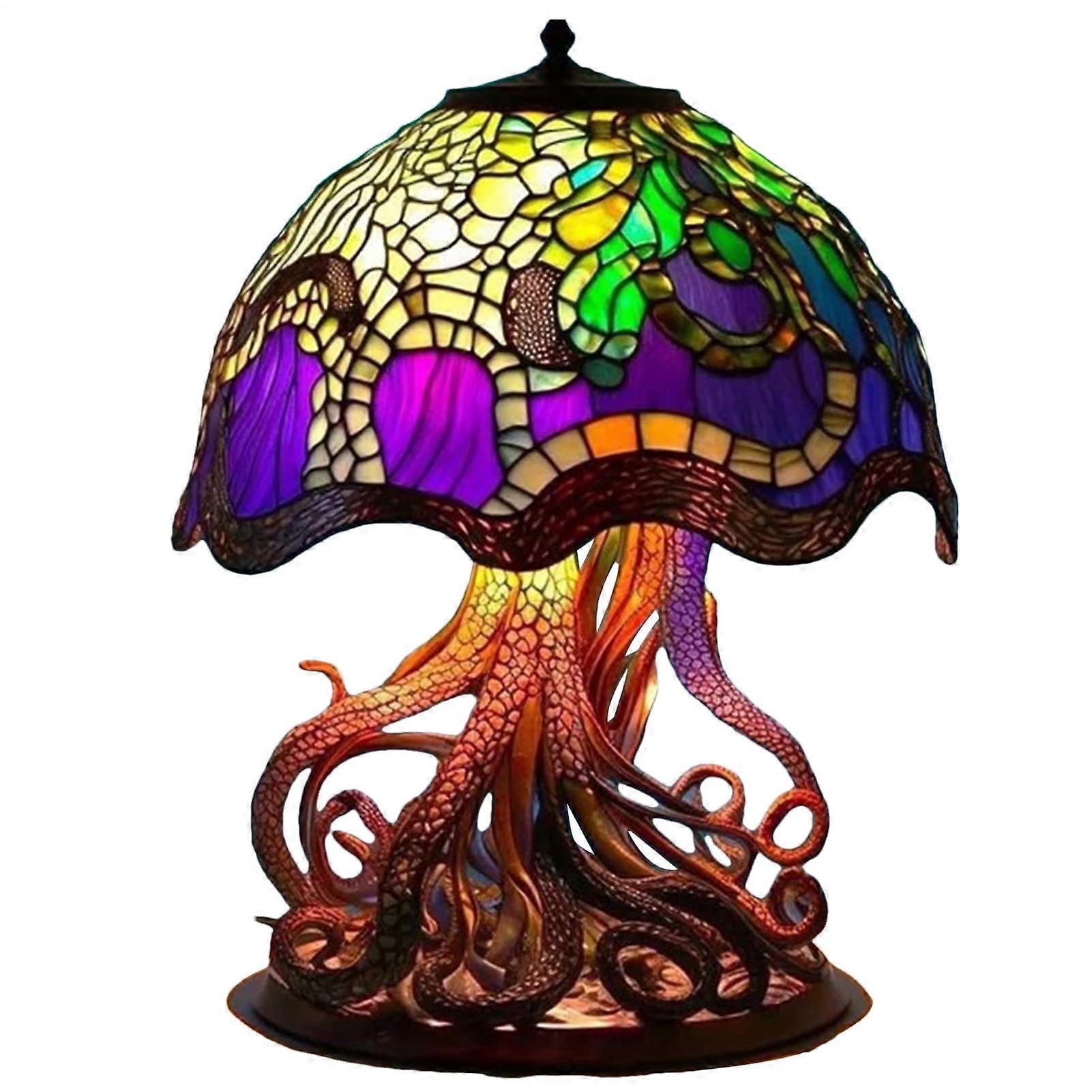 Retro Mushroom Table Lamp Resin Material Plant Shape Desk Light USB Charging Colorful Fantasy Plants Decor For Kitchen