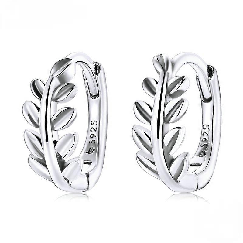 Sterling silver leaf-shaped earrings earrings simple women's earrings