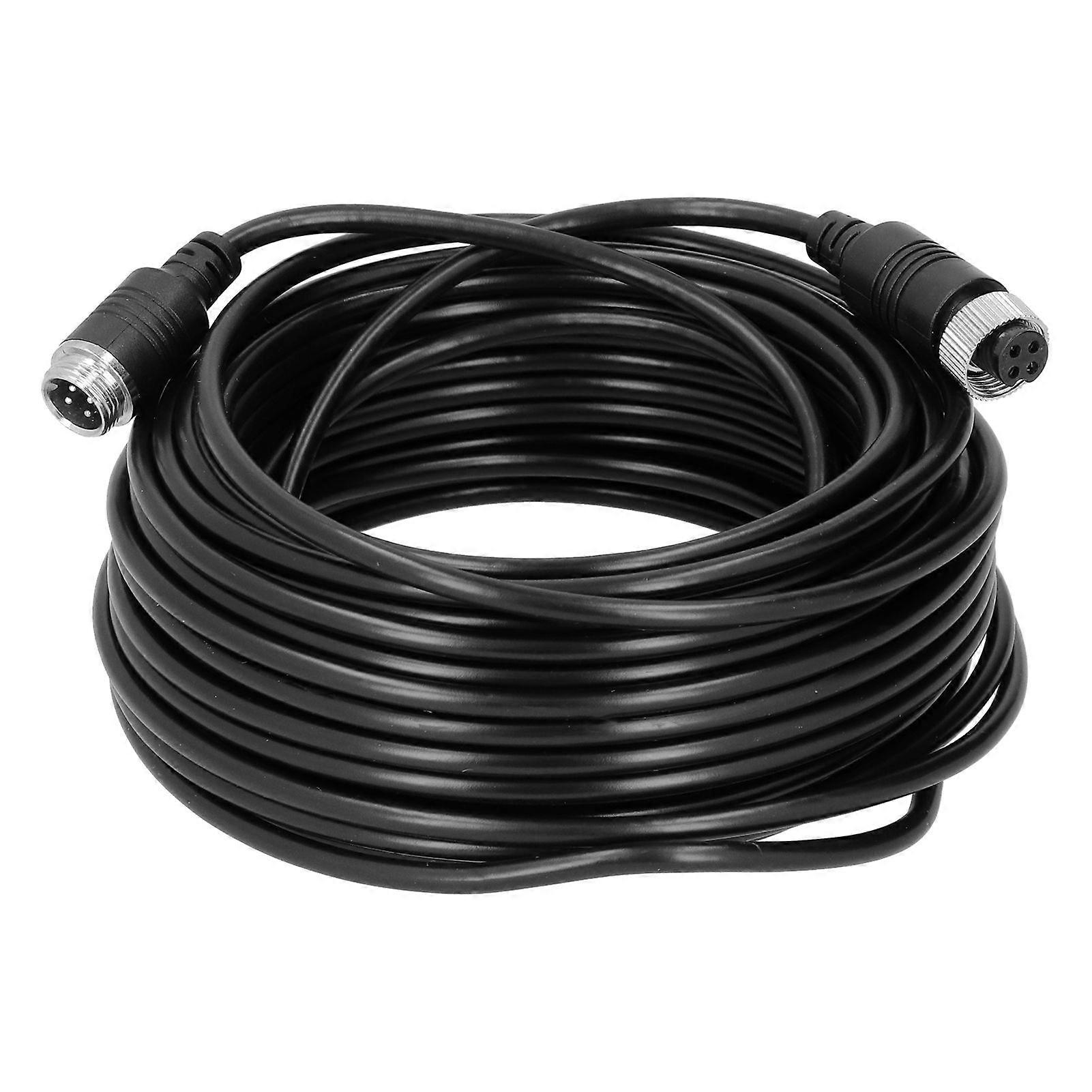 4-Pin Car Camera Cable Portable Anti Interference PVC Video Extension Cord for Auto Truck Bus Monitor(20m 65.6ft )