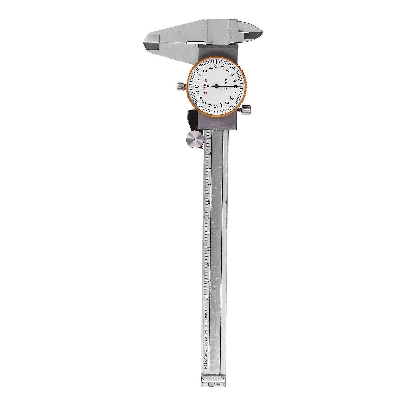 0150mm Dial Caliper Stainless Steel Shockproof Vernier Measuring Gauge 0.02mm Resolution