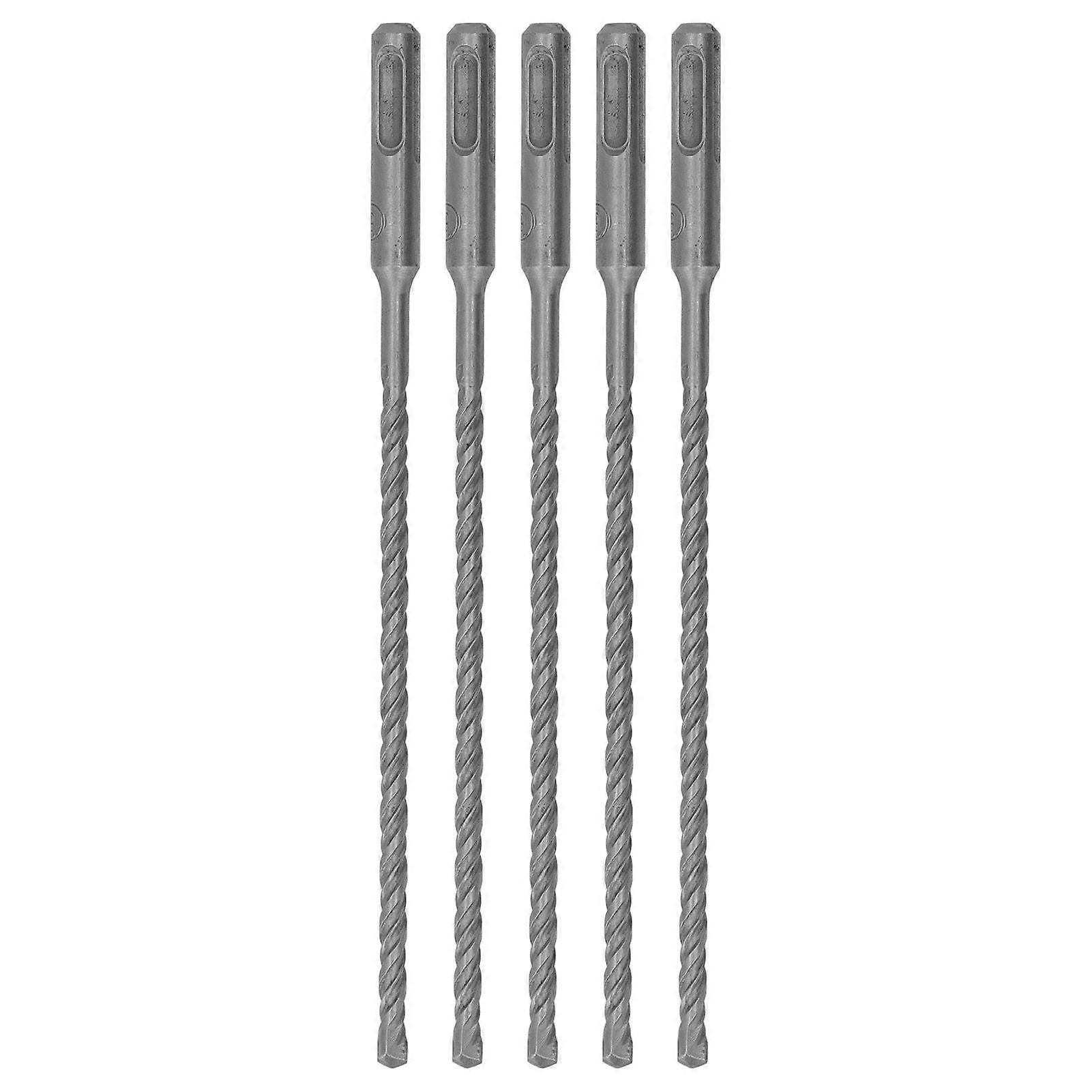 5PCS Impact Drill Bits with Carbide Tip Rotary Hammer Bit 2 Flute Spiral Bits for Brick Concrete 210mm 6mm / 0.24in