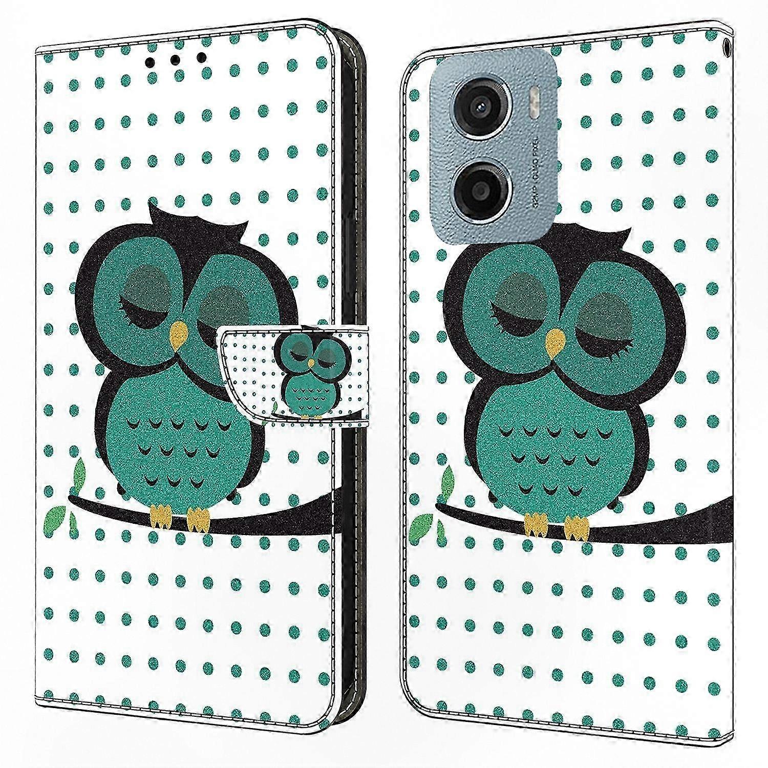 3D Design Leather Wallet Case with Magnetic Closure for Moto E15 4G