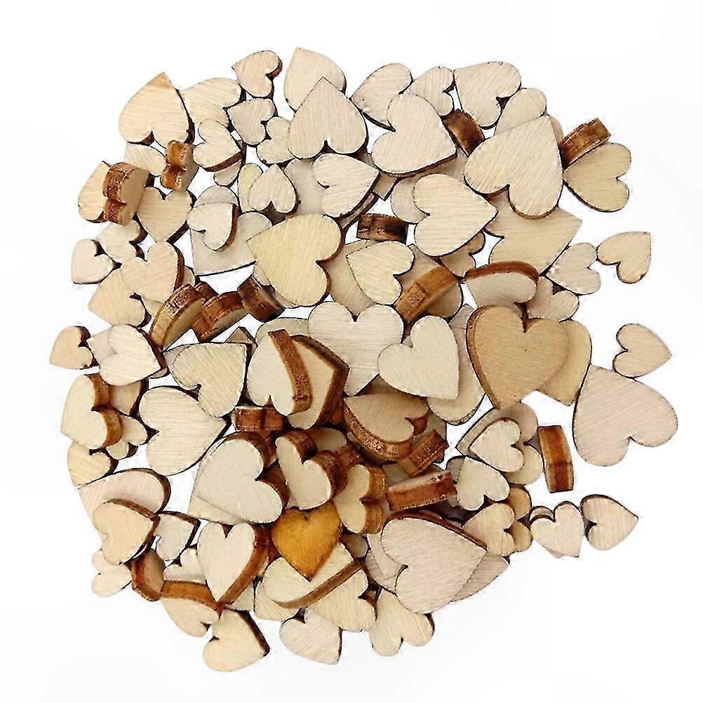 Heart-Shaped Wood Slices for DIY Crafting, 250 Pieces, Mixed Sizes (6-12mm)