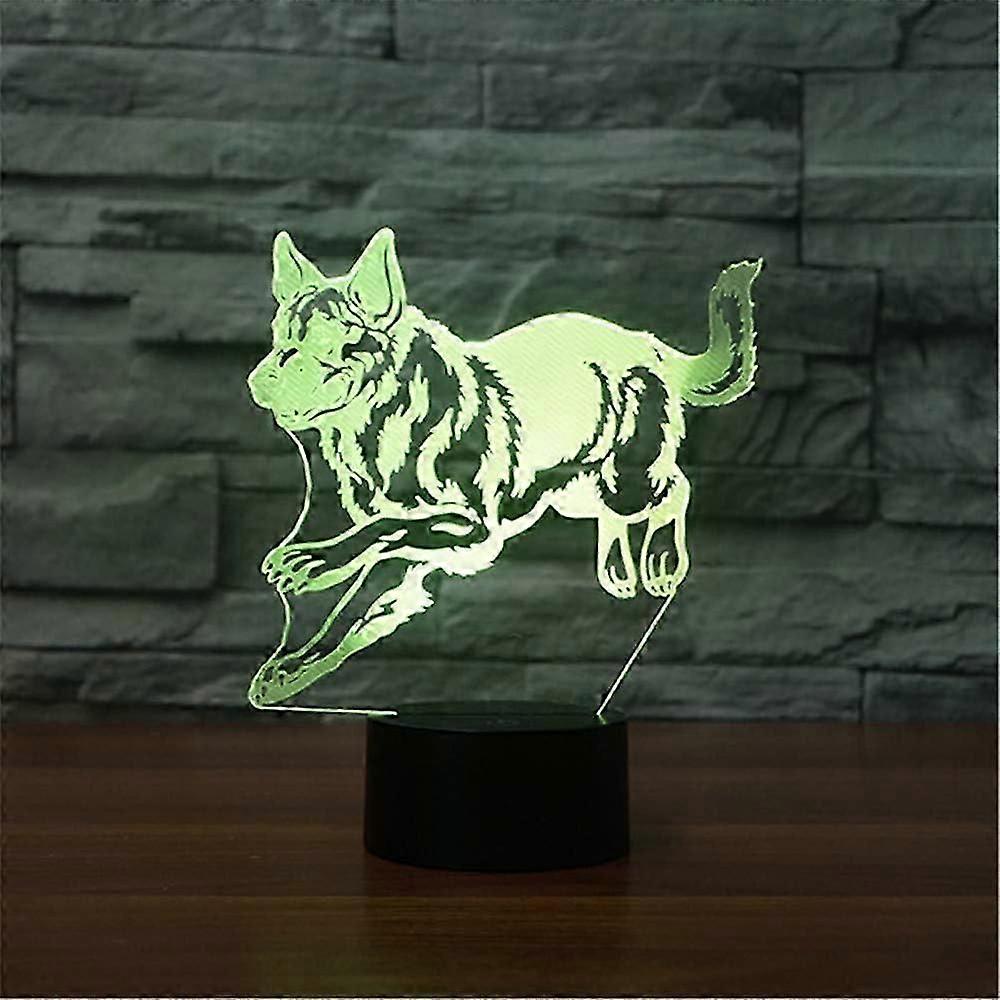 3D LED Optical Illusion German Shepherd Sensor Night Light