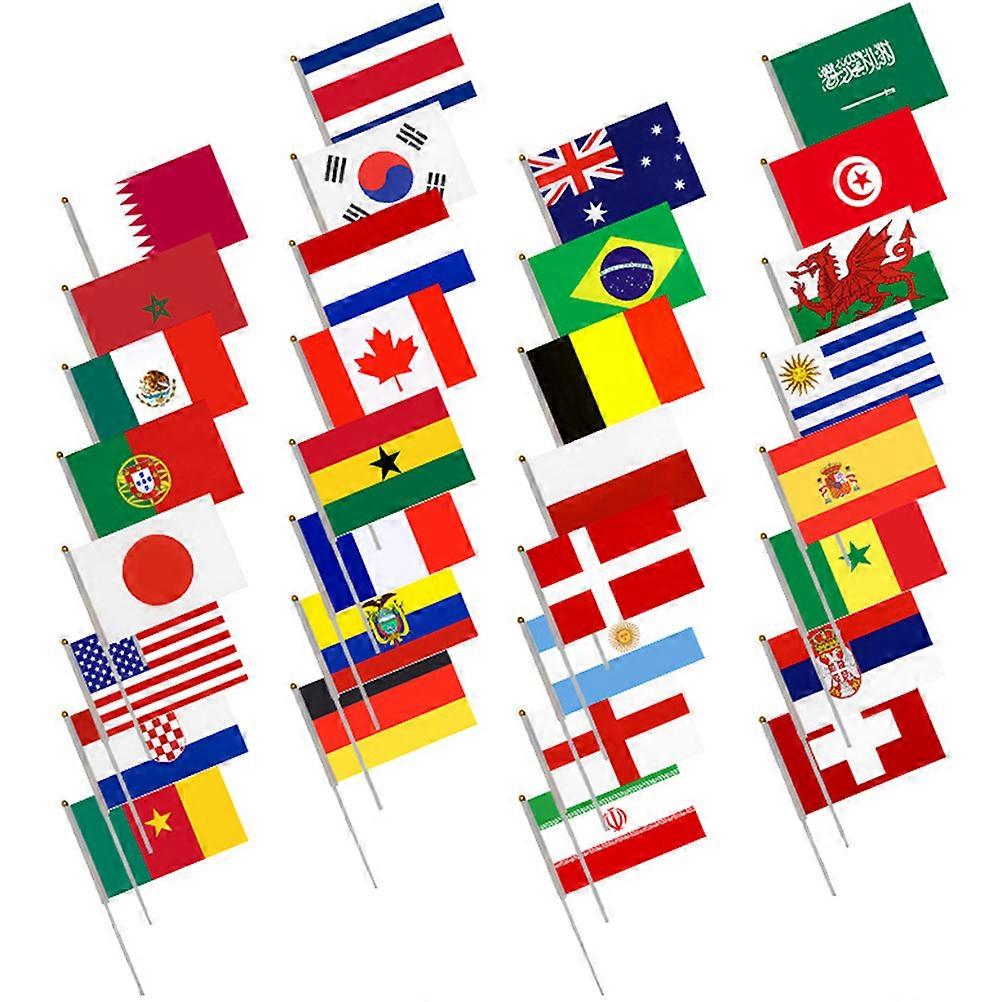 Soccer Game Cheering Flags Handheld Flags for Party 64Pcs Assorted Color