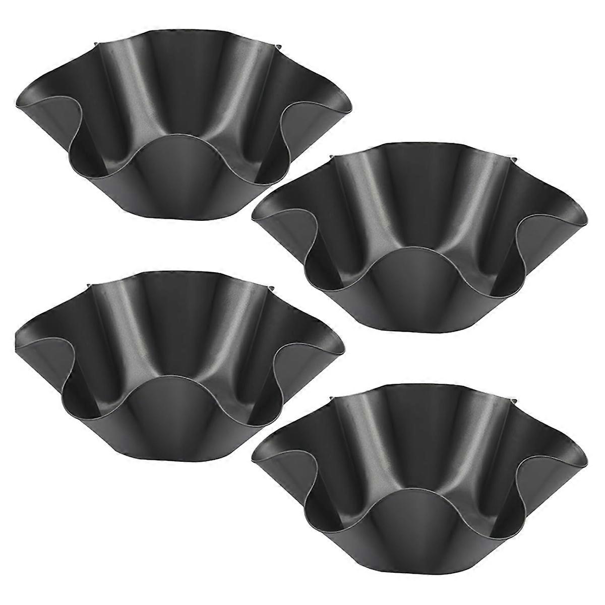 4PCS 8Inch Nonstick Large Taco Shell Bowl - Carbon Steel Tortilla Maker Shell Pans Baking Molds Tostada for Salad Bowls