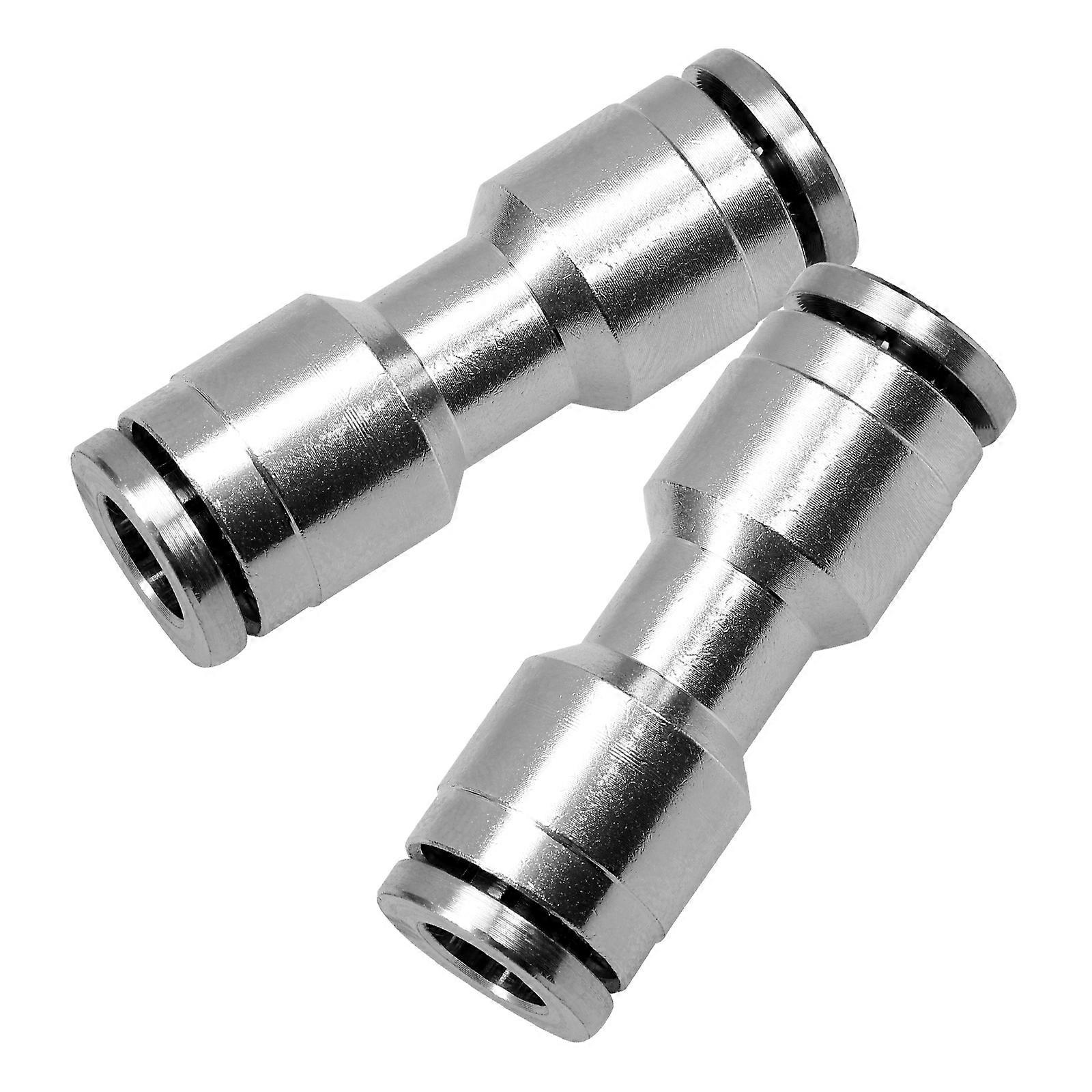 Push to Connect Fittings Active Connector for 2Pcs Silver Pneumatic