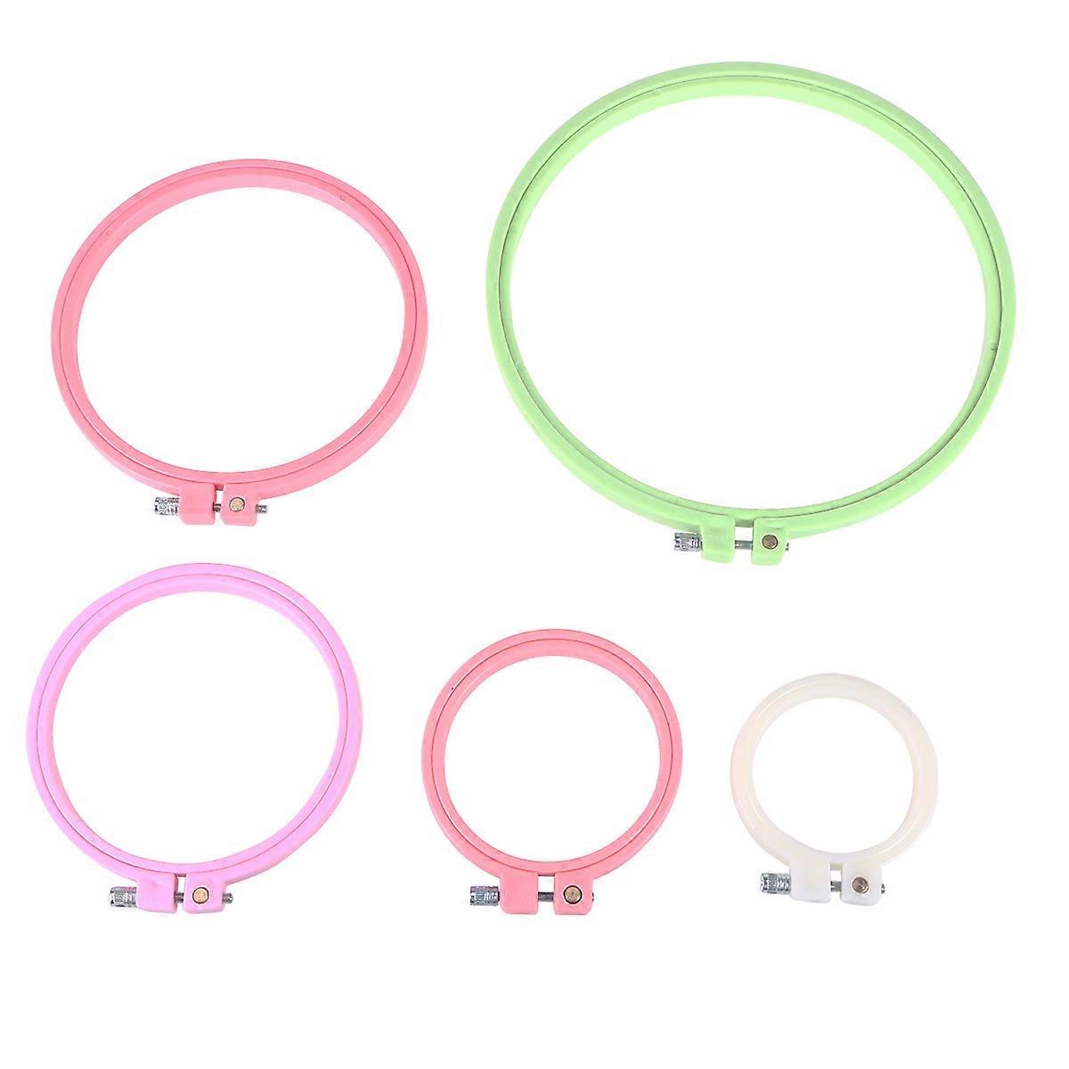 Plastic Circle Embroidery Hoops for Handcraft Use 15Pcs