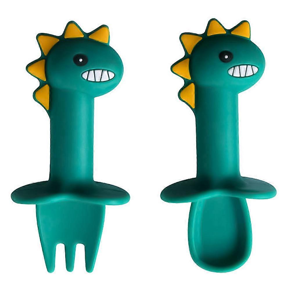 Tableware for Kid Silicone Spoon and Forks for Eating 2Sets