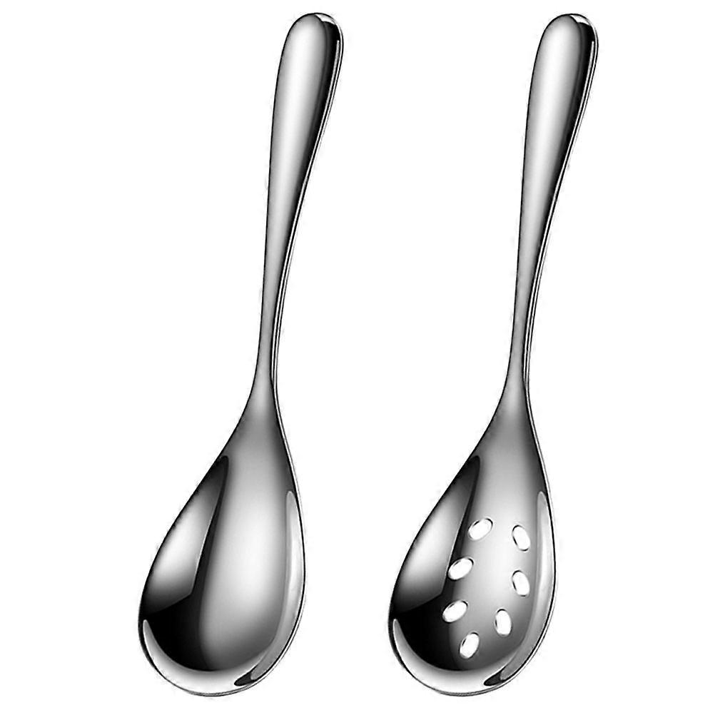 6Pcs Stainless Steel Buffet Serving Utensils Suitable For Parties And Daily Needs With Ergonomic Handles In Silver