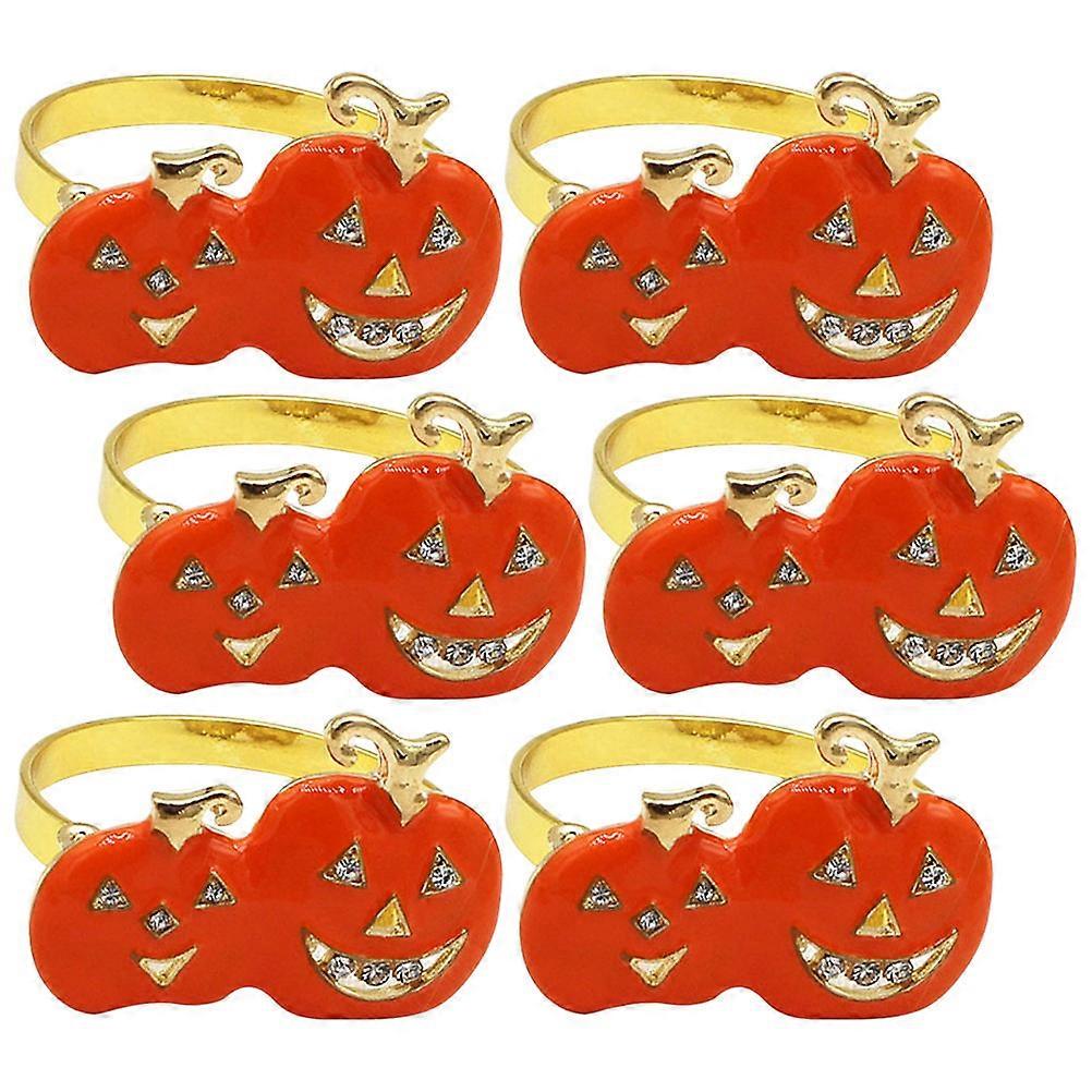 Fall Pumpkin Napkin Rings Alloy Napkin Buckle for 24Pcs Orange