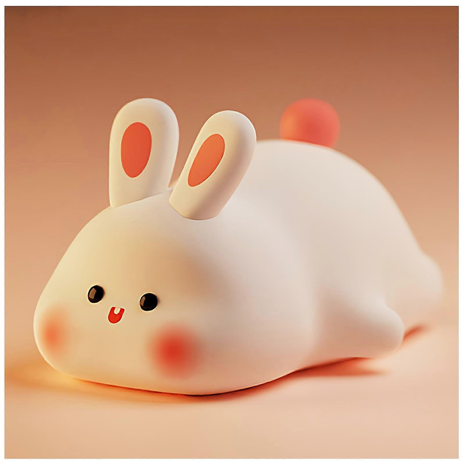 Bunny Squishy Lamp USB Rechargeable Silicone Night Light With Touch Sensor 3 Modes Adjustable Brightness Kids Gift