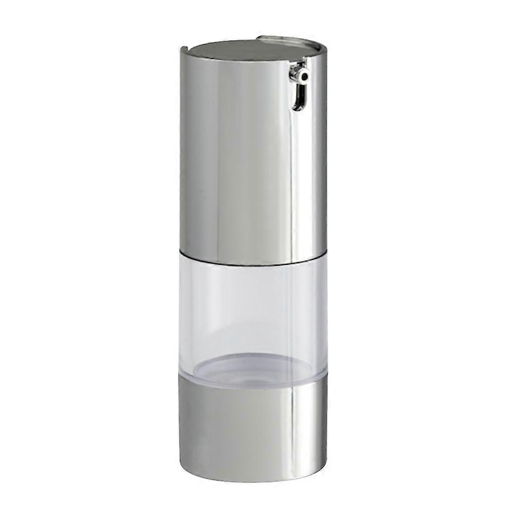 Transparent Silver Airless Pump Bottle for Makeup 15ml Cosmetic Lotion Jar