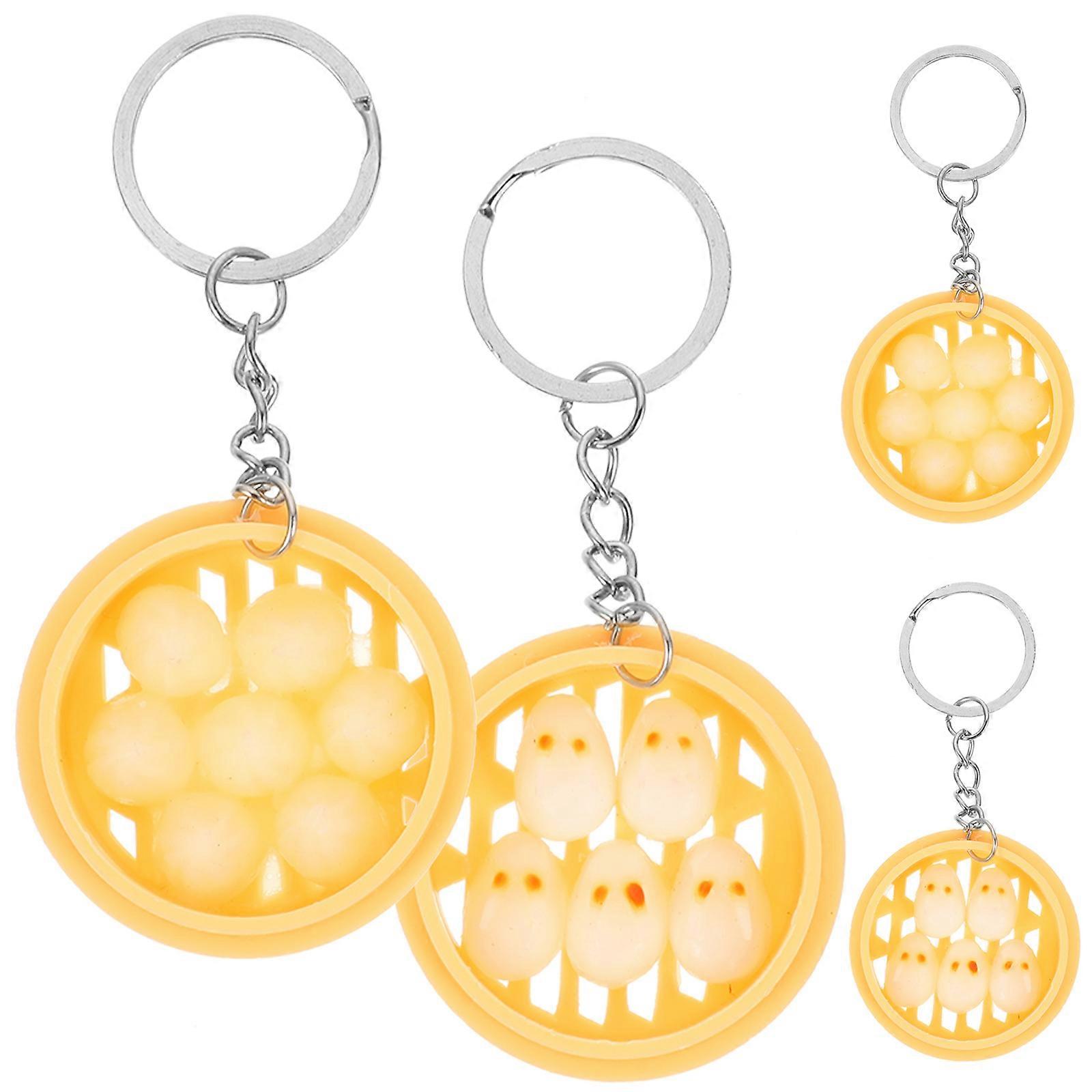 Plastic Food Keychains Mini Keychains for Decoration 8Pcs Assorted Color