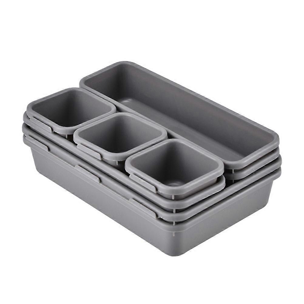 Drawer Storage Boxes Desktop Organizer for Storage 8Pcs Light Grey Sundries