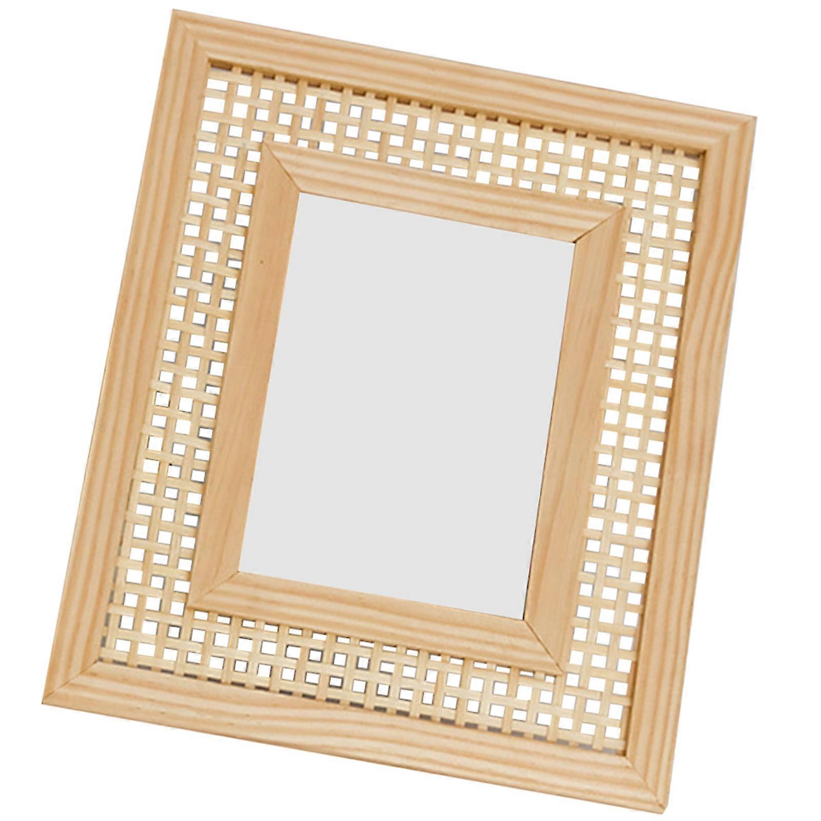 5Pcs Rustic Woven Picture Frame Wood Photo Frame for Home Display