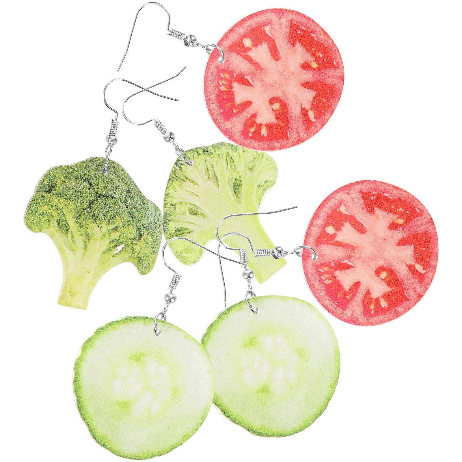 Funny Dangle Earrings For Women Stylish Accessories Suitable For Parties With Unique Vegetable Design Light And Safe 15 Pairs
