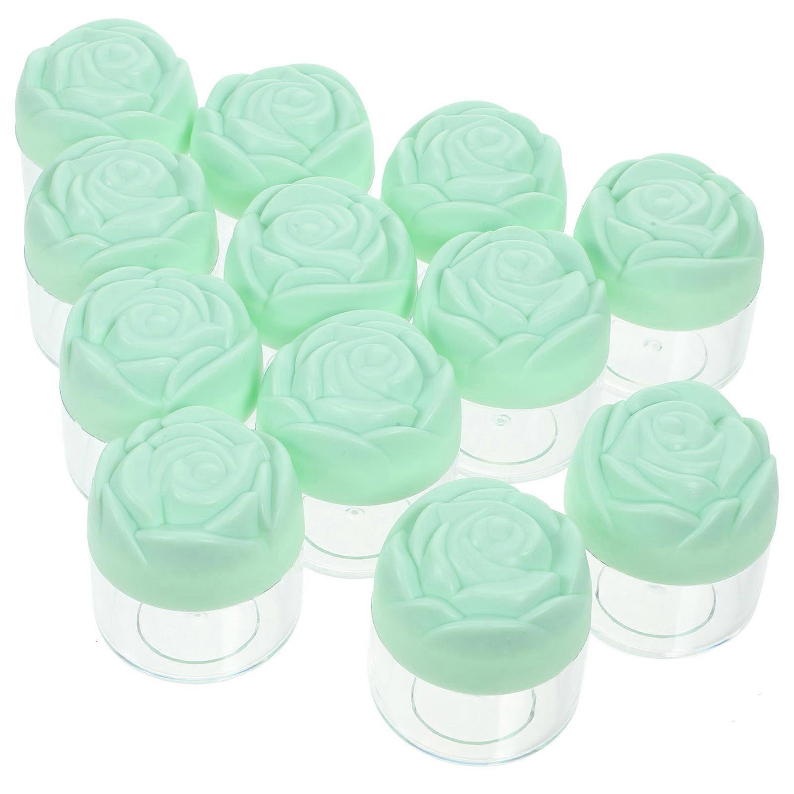 Cosmetic Jars Plastic Cream Jar for Storage 60Pcs with Green Lid