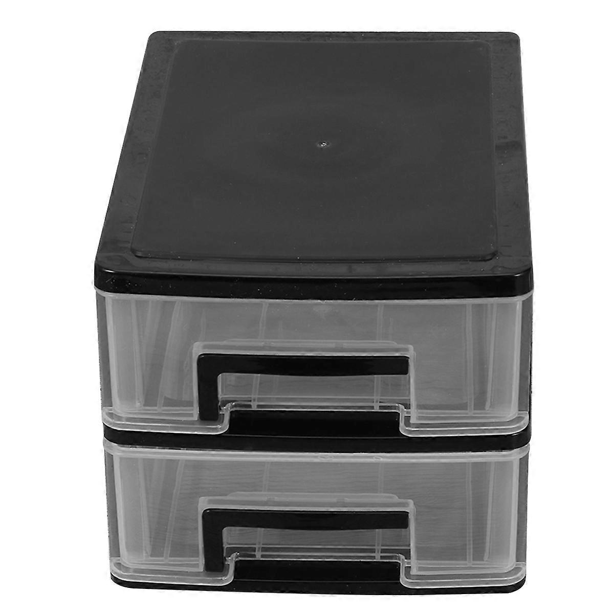 Desktop Storage Plastic Drawer Box Two Layer Storage Case PP Material Dustproof Organizer For Living Room Bathroom 17x24x20cm 1Pack