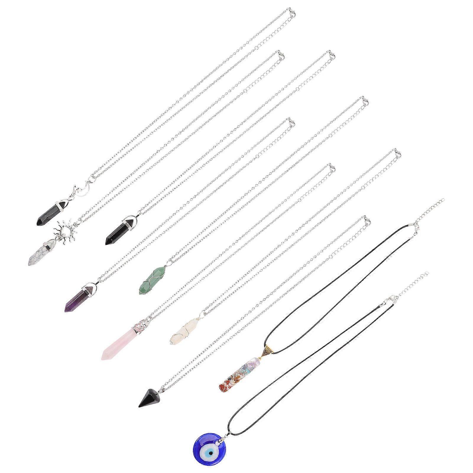 Colliers en cristal d'eau pour femmes, comprenant 10 pendentifs hexagonaux