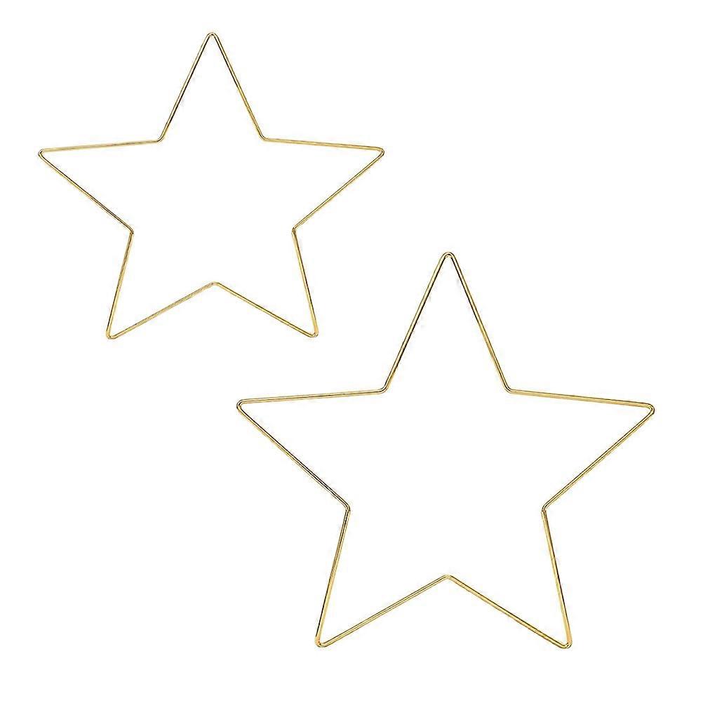 Golden Iron Star Hoops Wreath Frame for Macrame Craft 6Pcs Pack